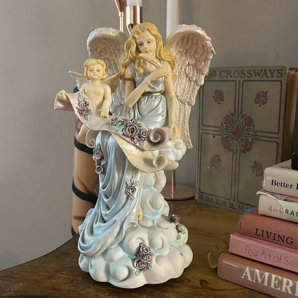 Vintage Angel & Babe Music Box~”Hark The Angels Sing”
